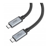 Cable Hoco US05 USB-C to USB-C 4.0 4K 60Hz HD 40Gbps PD100W  20V/5A 1m Black