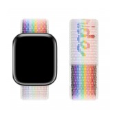 Watchband Hoco WA02 42/44/45/49mm Nylon for Apple Watch series 1/2/3/4/5/6/7/8/SE/Ultra White Rainbow