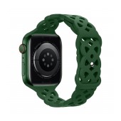 Watchband Hoco WA09 Flexible Rhombus Hollow 38/40/41mm for Apple Watch 1/2/3/4/5/6/7/8/SE Dark Green Silicon Band