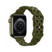 Watchband Hoco WA09 Flexible Rhombus Hollow 42/44/45/49mm for Apple Watch 1/2/3/4/5/6/7/8/SE Olive Green Silicon Band