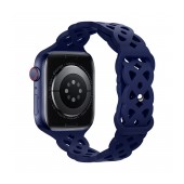 Watchband Hoco WA09 Flexible Rhombus Hollow 42/44/45/49mm for Apple Watch 1/2/3/4/5/6/7/8/SE Dark Blue Silicon Band