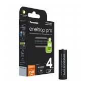 Rechargeable Battery Panasonic eneloop pro BK-3HCDE/2BE 2500mAh size AA Ni-MH 1.2V Τεμ. 4 New Package