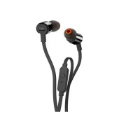 Hands Free JBL Tune 110 In-ear 3.5mm Pure Bass Sound 9mm with Mic and Flat Cable JBLT110BLK Black