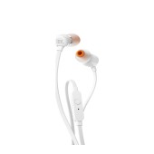 Hands Free JBL Tune 110 In-ear 3.5 mm Pure Bass Sound 9mm with Mic and Flat Cable JBLT110WHT White
