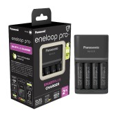 Battery Charger Panasonic Eneloop Pro BQ-CC55E Smart & Quick for AA/AAA + 4 Batteries size AA BK-3HCDE/2BE 2500 mAh Ni-MH 1.2 V Eco Pack