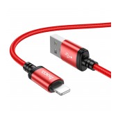 Data Cable Hoco X89 Wind USB to Lightning 2.4A Red 1m Braided
