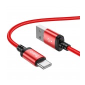 Data Cable Hoco X89 Wind USB to USB-C 3A 1m Red Braided