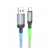 Data Cable Hoco U112 Shine USB to USB-C 3A with LED Light Effect 1m