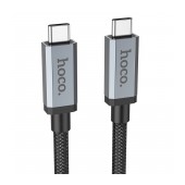 Data Cable Hoco US06 USB-C to USB-C 4K 20V/5A 100W Fast Charge and HD Black 2m Braided