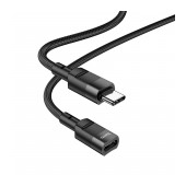 Extension Cable Hoco U107 USB-C to USB-C 2.0 3A OTG Black 1.2m Braided