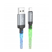 Data Cable Hoco U112 Shine USB to Lightning 2.4A with LED Light Effect 1m