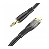 Audio Cable Hoco UPA25 Transparent Discovery Edition Lightning to 3.5mm Black 1m Braided