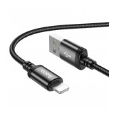 Data Cable Hoco X89 Wind USB to Lightning 2.4A Black 1m Braided