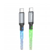 Data Cable Hoco U112 Shine USB-C to USB-C 60W 3A with LED Light Effect 1m