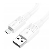 Data Cable Hoco X84 Solid USB to Micro USB 2.4A White 1m Extra Durability