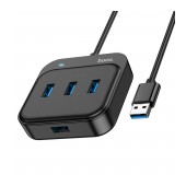 Hub USB Hoco HB31 Easy 4-in-1 Mini and Portable  with 4 χ USB 3.0 1.2m Black
