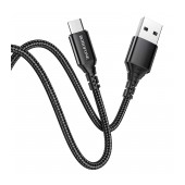 Data Cable Borofone BX54 Ultra Bright USB to Micro USB 2.4A Black 1m Braided