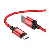 Data Cable Hoco X89 Wind USB to Micro USB 2.4A 1m Red Braided