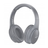 Wireless Stereo Headphone Hoco W40 Mighty V5.3 200mAh with Micro SD, AUX port and Control Buttons Grey