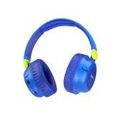 Wireless Stereo Headphone Hoco W43 Adventure V5.2 250mAh with Micro SD, AUX port and Control Buttons Blue