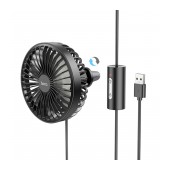 Car Fan Hoco ZP2 Wind for Air Outlet and Dashboard USB 5W 3-Speed Wind Power 360° and Ward Light Black