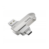 Flash Drive Hoco UD10 2 in 1 32GB USB-A 3.0 and USB-C Compatible with Windows Mac Linux and Android Silver