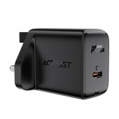 Travel Charger Acefast A24 Fast Charging USB-C PD30W GaN Black with UK Plug