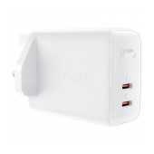 Travel Charger Acefast A32 Fast Charging 2xUSB-C PD50W GaN White with UK Plug