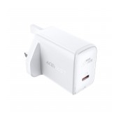 Travel Charger Acefast A4 Fast Charging USB-C PD20W White with UK Plug