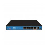 Ethernet Switch Ewind EW-S1619CF-AP 16x10/100Mbps + 2x100M RJ45+1x100/1000Mbps PoE with Gigabit SFP Uplink