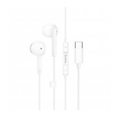 Hands Free Hoco M95 Earphones Stereo USB-C Compatible with All USB-C Devices White 1.2m