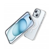 Case Hoco Magnetic Premium Series Anti-Drop Magnetic Mag-charge for Apple iPhone 15 Plus Transparent Grey
