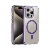 Case Hoco Magnetic Premium Series Anti-Drop Magnetic Mag-charge for Apple iPhone 15 Pro Transparent Purple