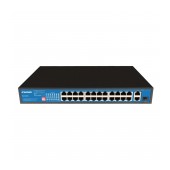 Ethernet Switch Ewind EW-S1927CG-AP-AT 24x10/100Mbps + 2x10/100/1000M RJ45 + 1x100/1000M Gigabit PoE Fiber Switch