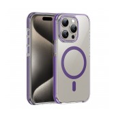 Case Hoco Magnetic Premium Series Anti-Drop Magnetic Mag-charge for Apple iPhone 15 Pro Max Transparent Purple