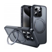 Case Hoco Stand Magnetic Case 2 in 1 Mag-Charge 360° Rotating Ring for Apple iPhone 15 Pro Black