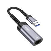 Hoco UA26 USB to RJ45 OTG 1000Mbps 12.5cm Metal Grey