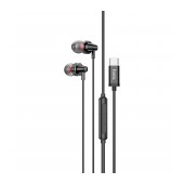 Hands Free Hoco M90 Delight Earphones Deep Bass Stereo USB-C Compatible with All USB-C Devices Black 1.2m