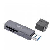 Memory Card Reader HB45 Spirit 2-in-1 USB 3.0 up to 5Gbps and 2TB for Mico SD and SD Metal Grey