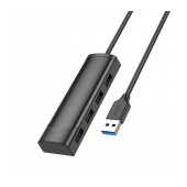 Hub USB Hoco HB41 Easy Safety 4-in-1 USB3.0 to 4xUSB3.0 5Gbps 5V/3A Black 1.2m