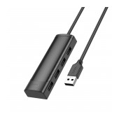 Hub USB Hoco HB41 Easy Safety 4-in-1 USB2.0 to 4xUSB2.0 480Mbps 5V/3A Black 1.2m